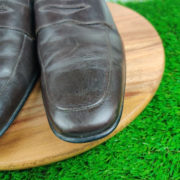 To Boot New York Adam Derrick Dark Brown Penny Loafers Leather Italy Men’s 9.5 main image 4